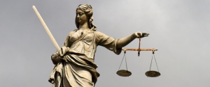 Statue of Lady Justice at Dublin Castle in Dublin, Ireland