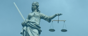 Statue of Lady Justice at Dublin Castle in Dublin, Ireland